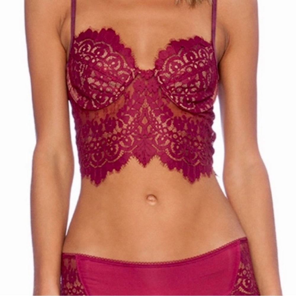 For Love And Lemons - Red Lace Bralette Intimates